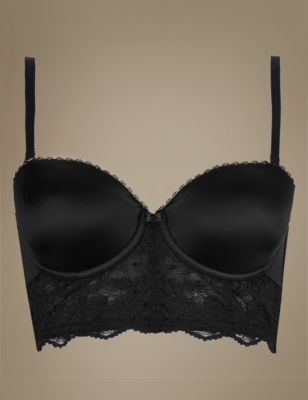 Perfect Fit Lace Padded Strapless Longline Bra A-DD